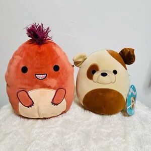 KELLY the Velociraptor Dinosaur Squishmallow & Griz the dog